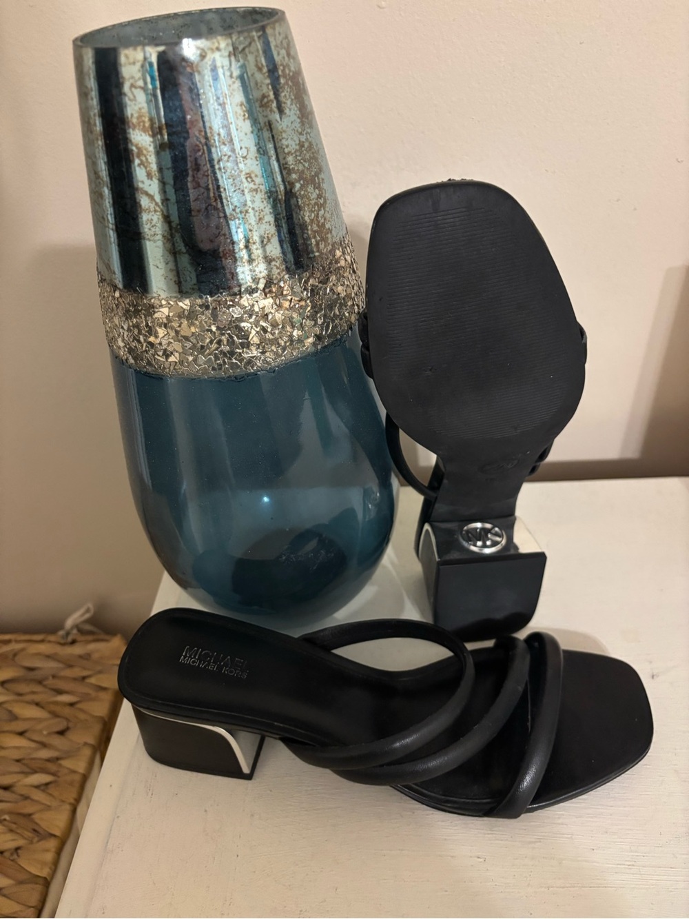 Michael Kors Black Multi-Strap Slide Mules - Picture 2 of 3